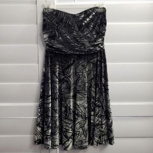 Victoria's Secret strapless ruched velvet burnout dress